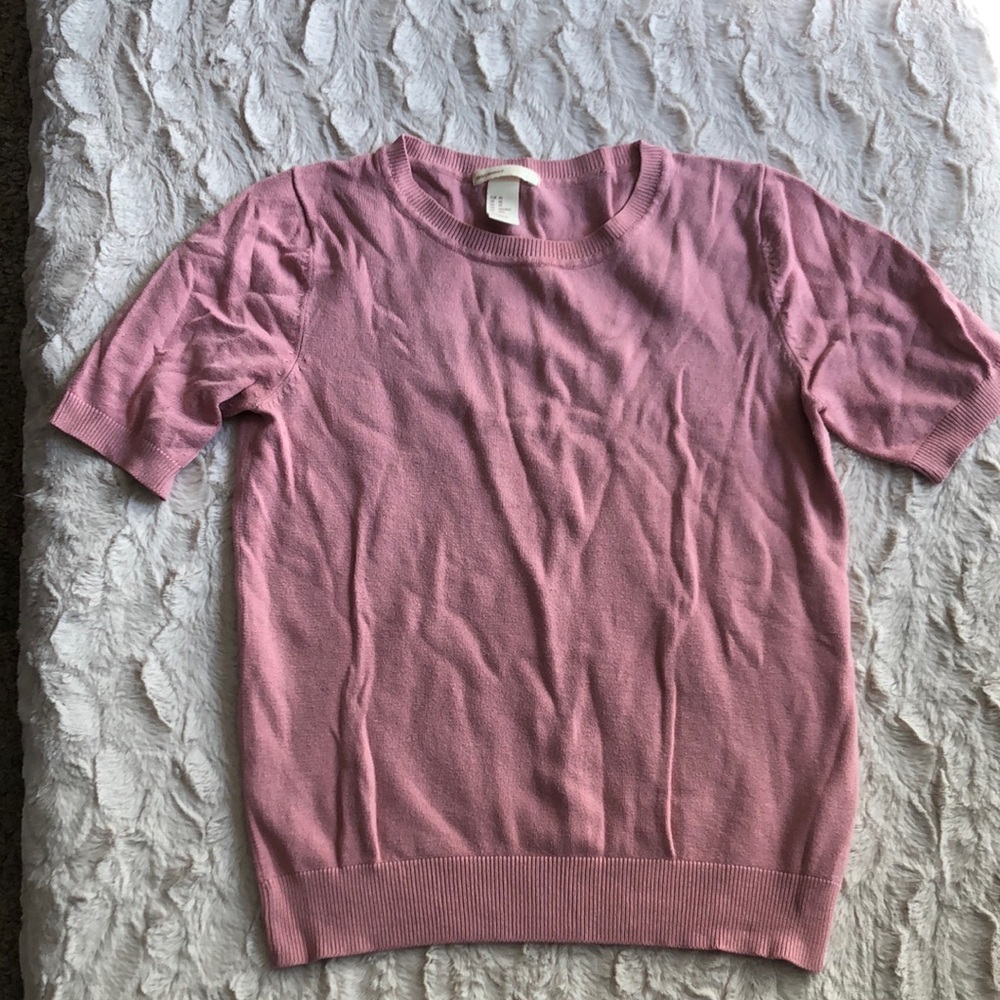 Pink Short Sleeve Sweater